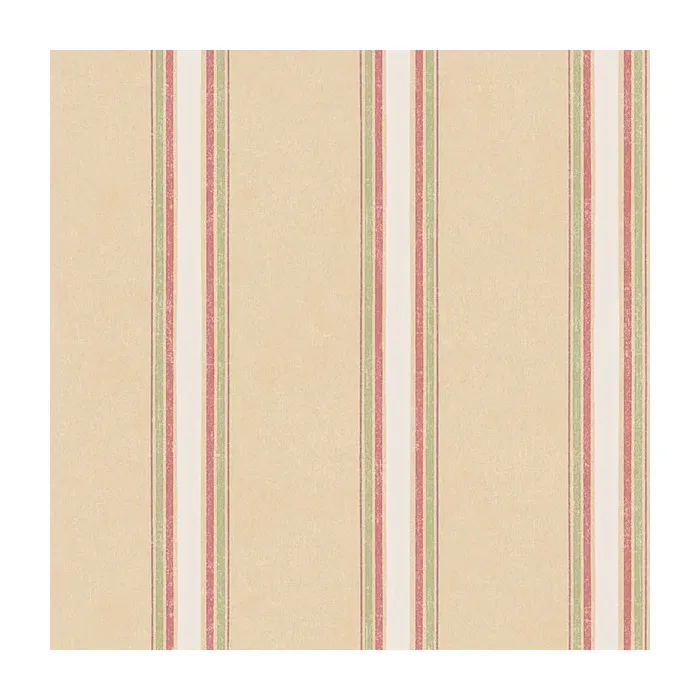 Shabby Stripe Wallpaper Beige, Red, Green Norwall Wallcovering AB42411