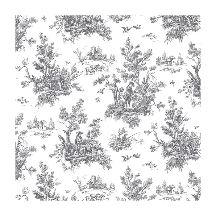 Toile Wallpaper Black Norwall Wallcovering AB42413