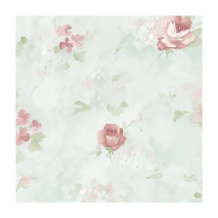 Morning Dew Wallpaper Light Green, Pink Norwall Wallcovering AB42417