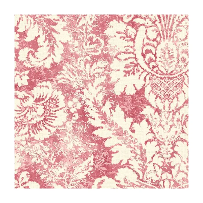 Valentine Damask Wallpaper Cream, Red Norwall Wallcovering AB42423