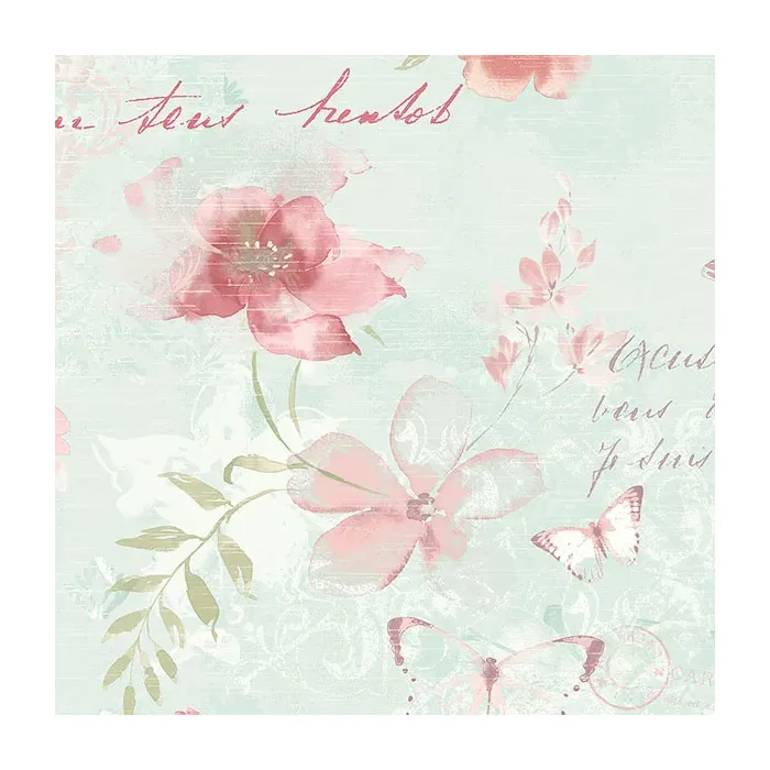 Memento Wallpaper Teal, Pink Norwall Wallcovering AB42430