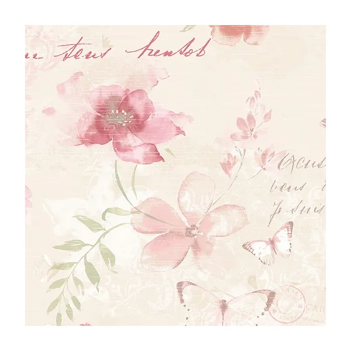 Memento Wallpaper Pink, Green, Cream Norwall Wallcovering AB42431