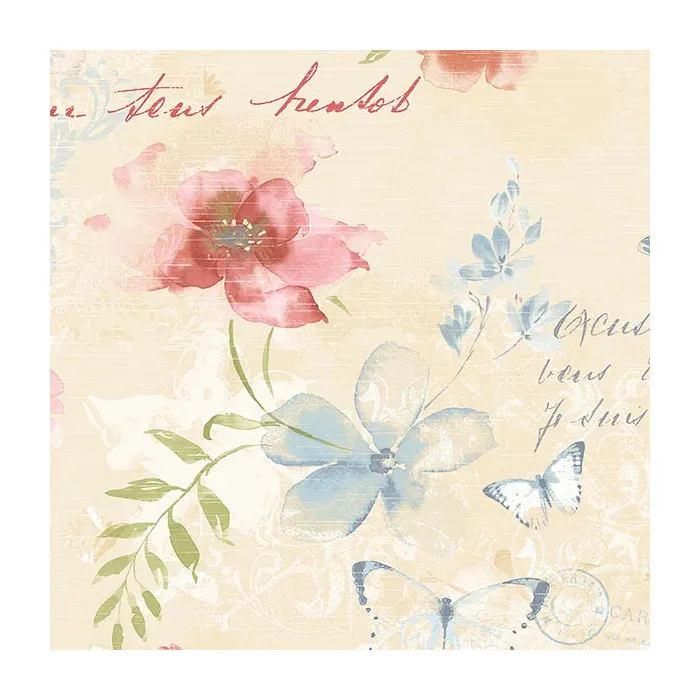 Memento Wallpaper Cream, Beige, Ochre, Red, Blue Norwall Wallcovering AB42432