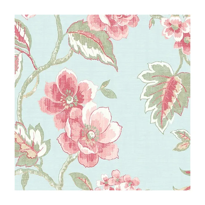 Chloe Wallpaper Teal, Pink, Green Norwall Wallcovering AB42435