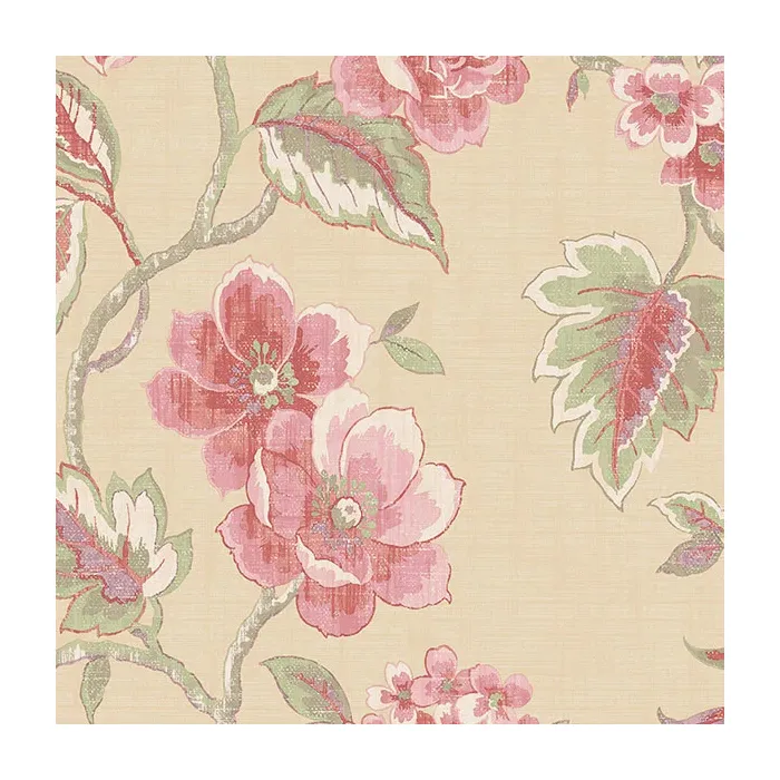 Chloe Wallpaper Beige, Green, Pink Norwall Wallcovering AB42438