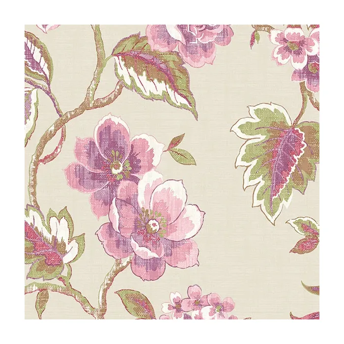 Chloe Wallpaper Taupe, Purple, Green, Pink Norwall Wallcovering AB42439
