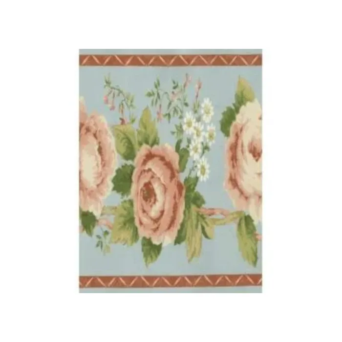 Pink Roses & White Flowers Wallpaper Border - Norwall