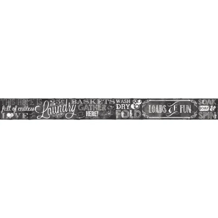 Country Keepsakes Laundry Chalkboard Border Wallpaper