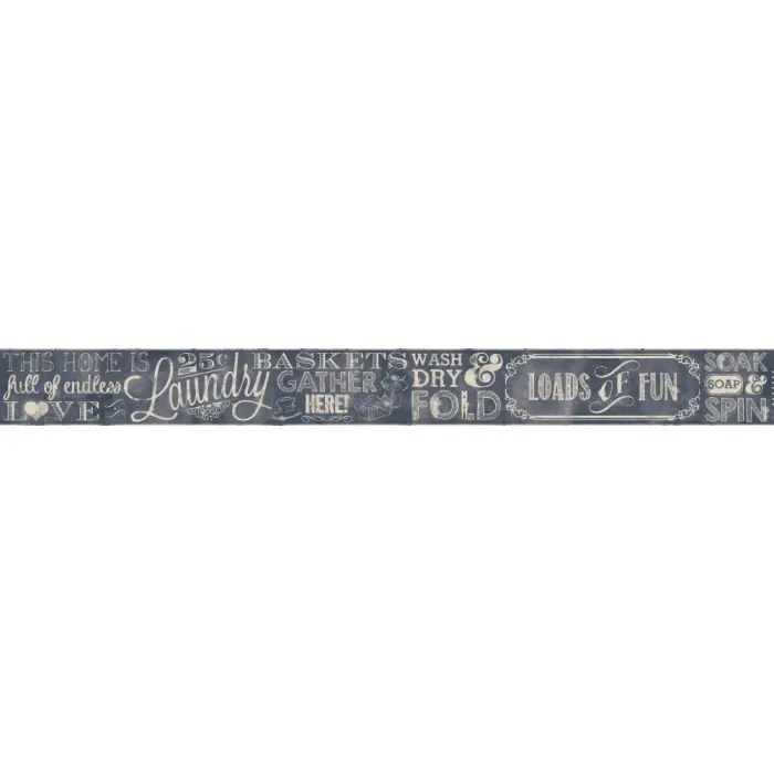Country Keepsakes Laundry Chalkboard Border Wallpaper