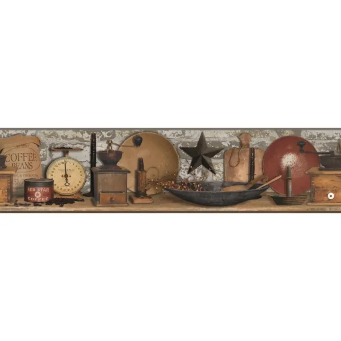 Country Keepsakes Country Coffee Border Wallpaper