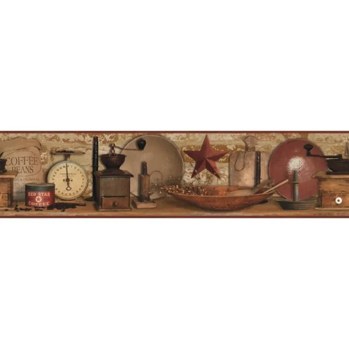 Country Keepsakes Country Coffee Border Wallpaper