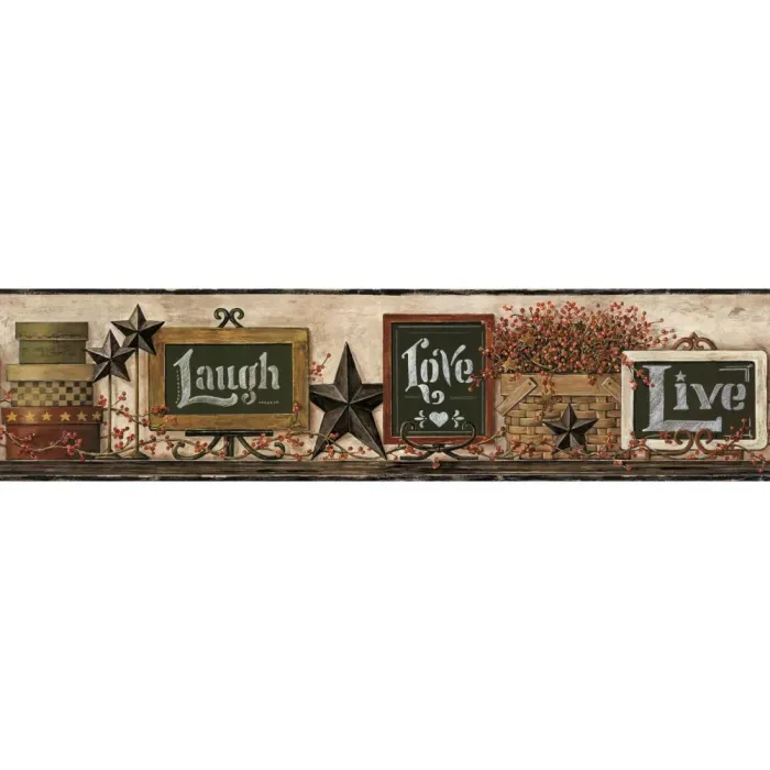 Country Keepsakes Country Chalkboard Shelf Border Wallpaper