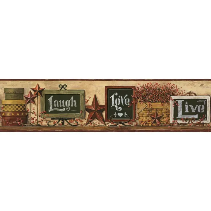 Country Keepsakes Country Chalkboard Shelf Border Wallpaper