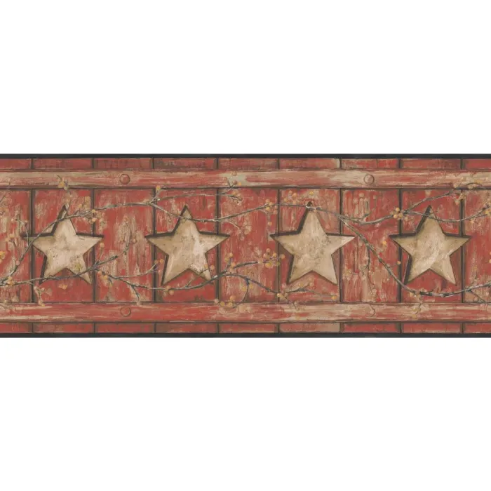 Country Keepsakes Country Cutout Star Wallpaper Border