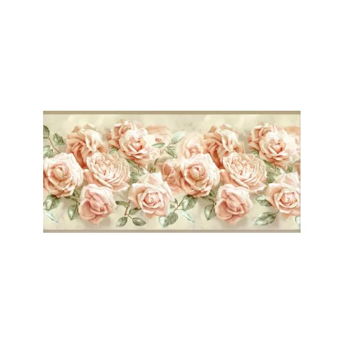 Peach Rose Wallpaper Border