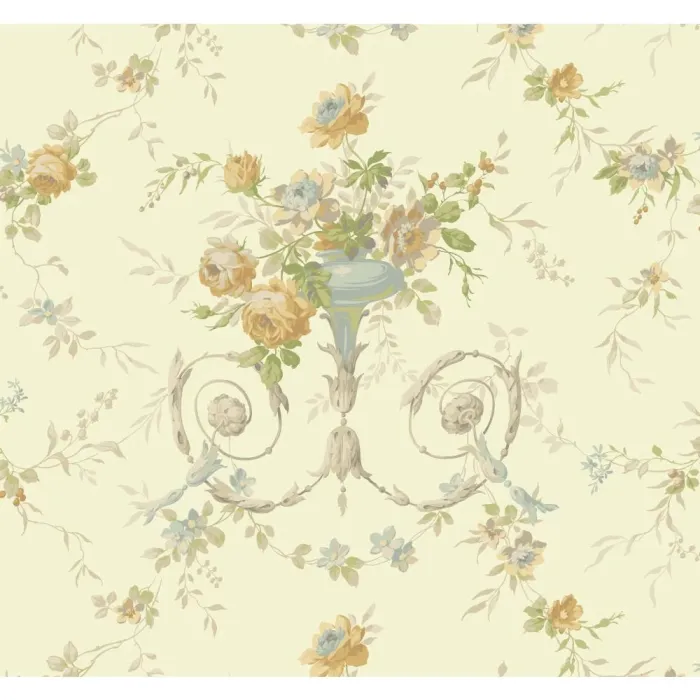 Ashford House Blooms Floral Urn Wallpaper