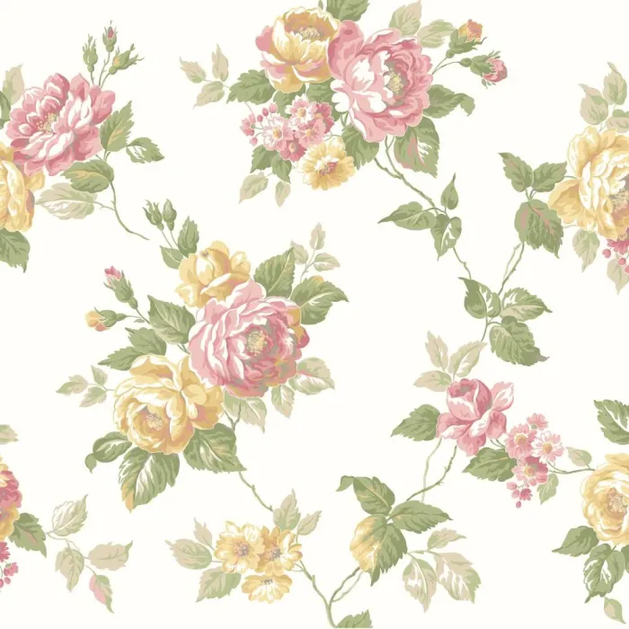 Ashford House Blooms Garden Rose Trail Wallpaper