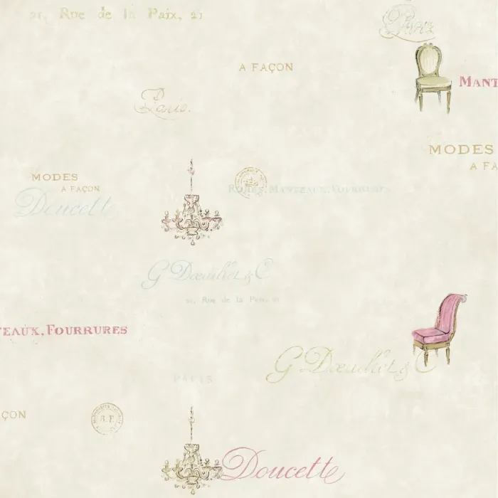 American Classics Script/chair Sidewall Wallpaper