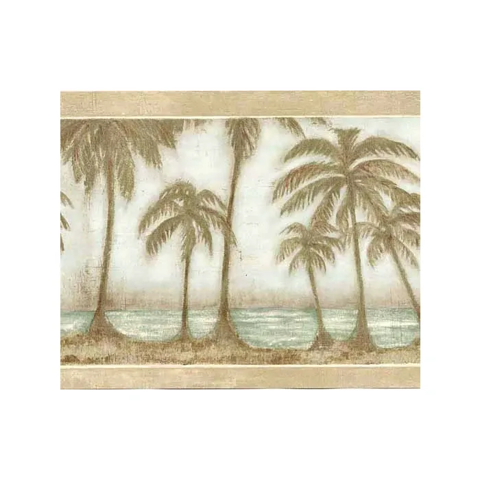 Faux Palm Tree Wall Paper Border
