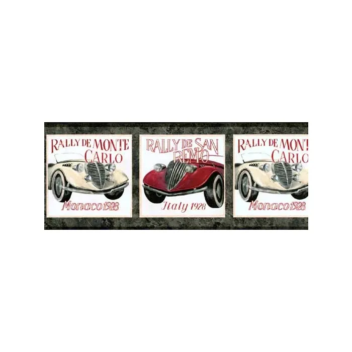 Classic Rally Car Monaco/Italy 1928 Wallpaper Border AW0618