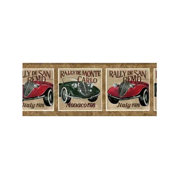 Brown Classic Rally Car Monaco/Italy Wallpaper Border AW0619B