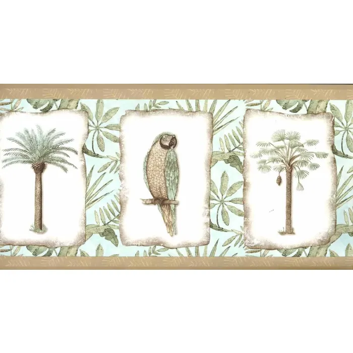Tropical Parrot Wall Paper Border