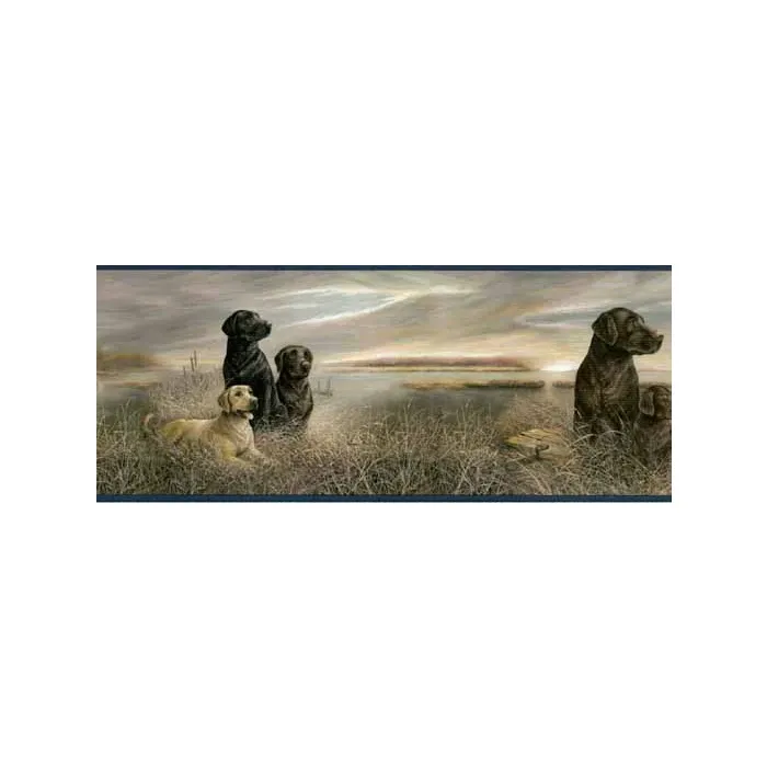 Labradors at Sunset Wallpaper Border