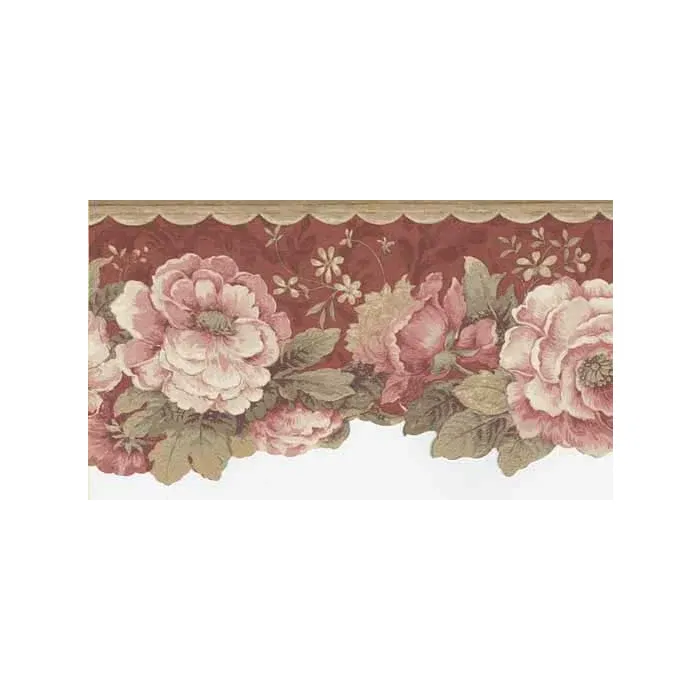 Rose Floral Laser Wallpaper Border