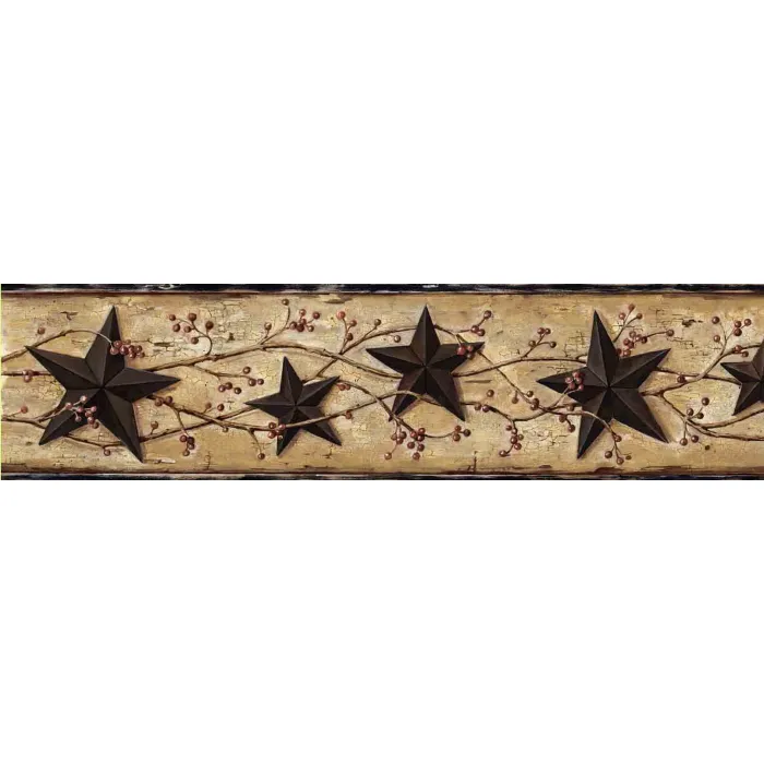 George Sand Tin Star Trail Wallpaper Border Chesapeake BBC65362B