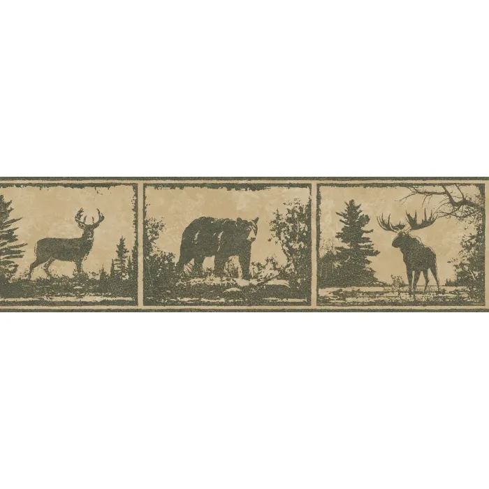 Stuart Grey Metalworks Stamped Blocks Wallpaper Border Chesapeake BBC48501B