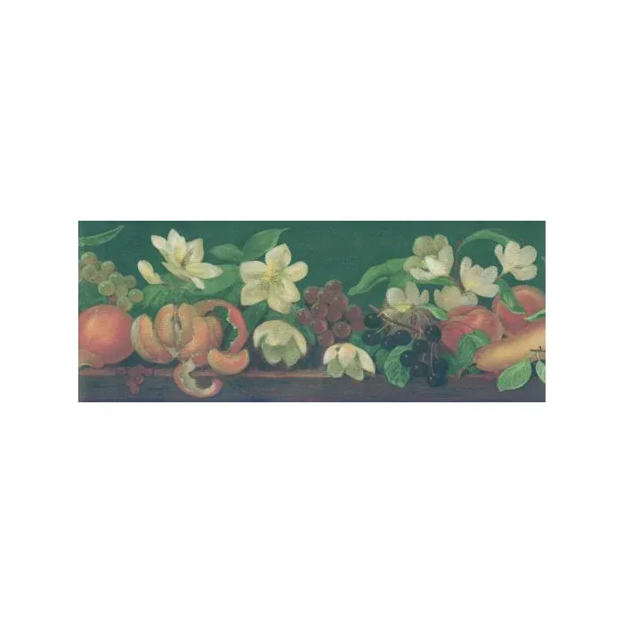 Mixed Fruit Cut Flowers Wallpaper Border