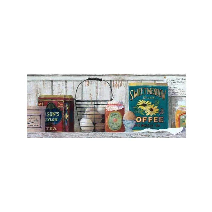 Collectibles on a Kitchen Shelf Wallpaper Border