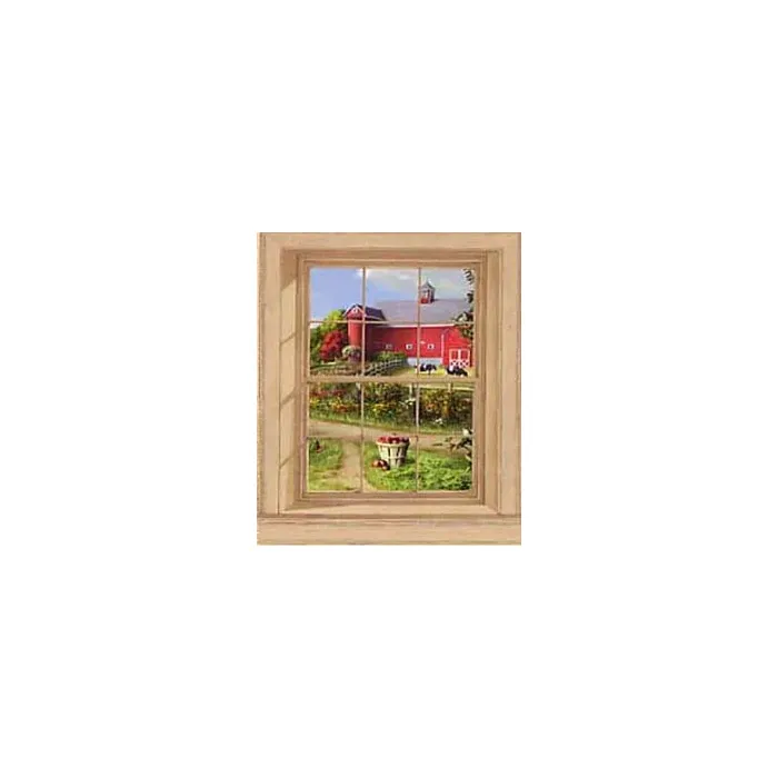Red Barn Window Mural