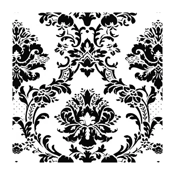 Document Damask Wallpaper Black, White Norwall Wallcovering BK32013