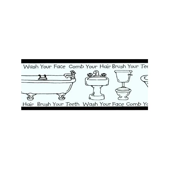 Wash Your Face Wall Paper Border