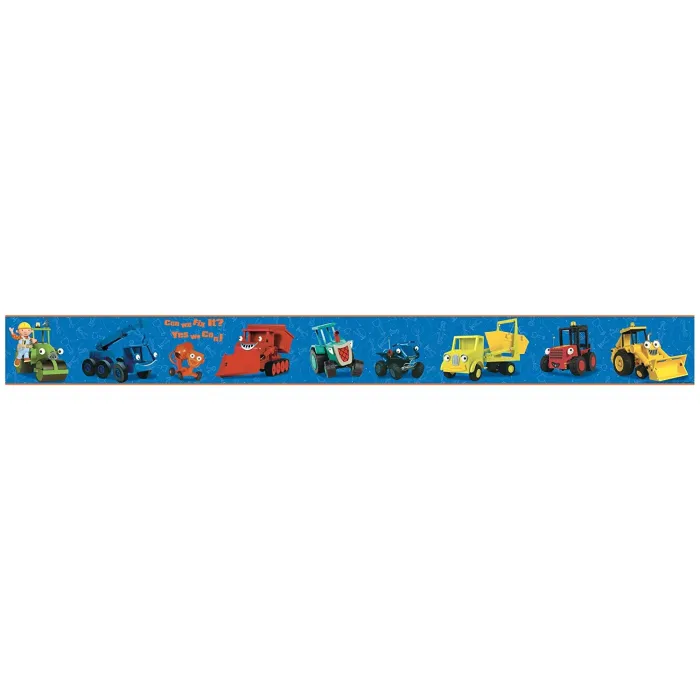 Bob The Builder & Friends Wallpaper Border Blue Background - York