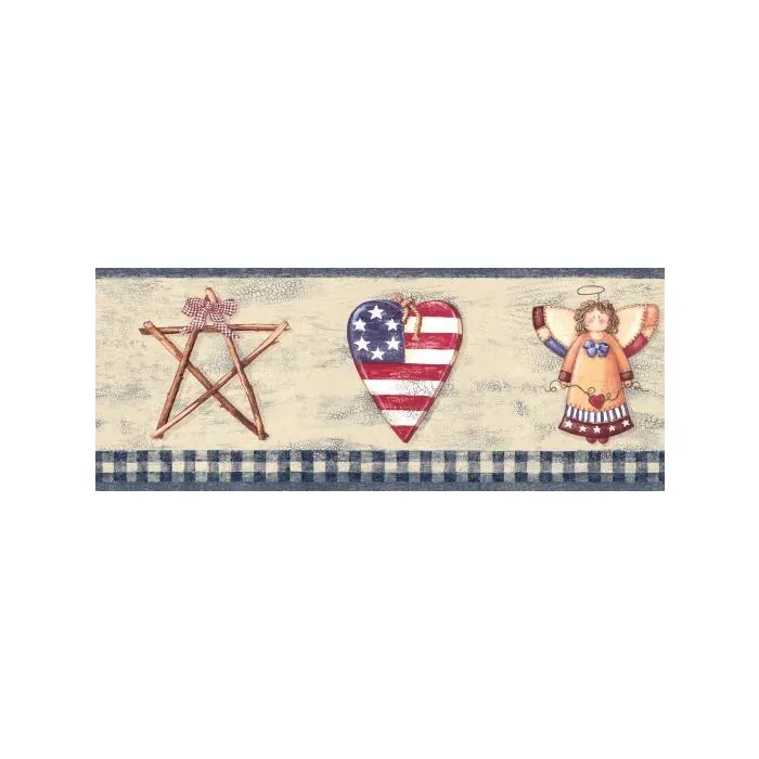 Blue Country Craft Wallpaper Border - Crewcut