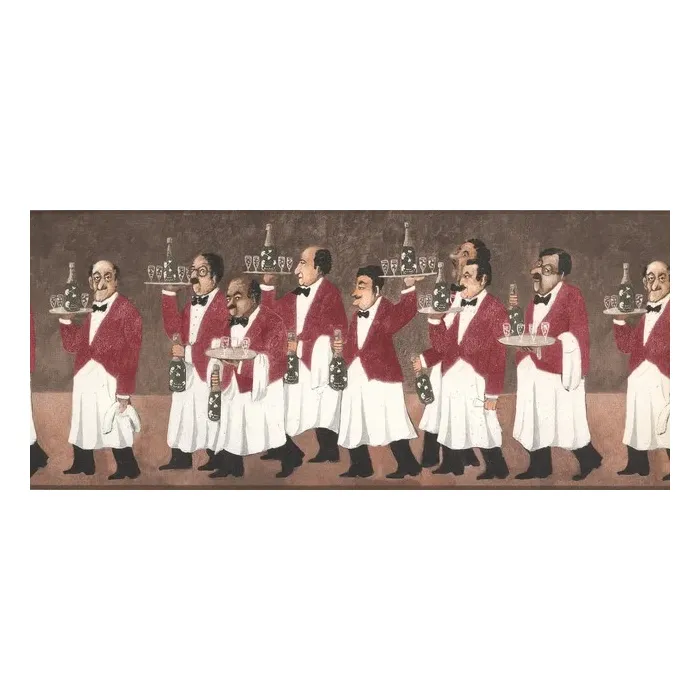 Waiters With Wine Wallpaper Border - York Wallcoverings