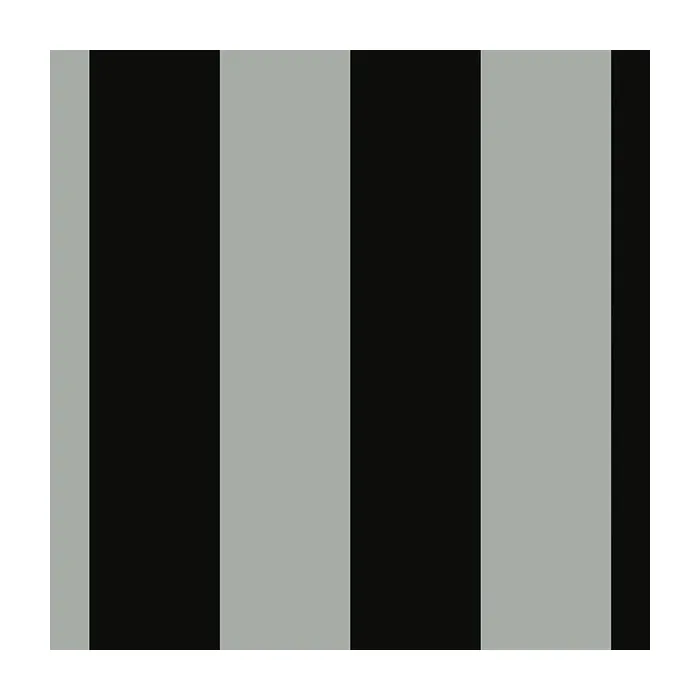 2.5" Tent Stripe Wallpaper Metallic Silver, Black Norwall Wallcovering BW28749