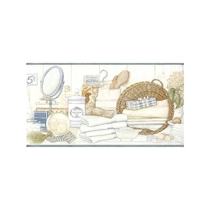 Bathroom Items Wallpaper Border