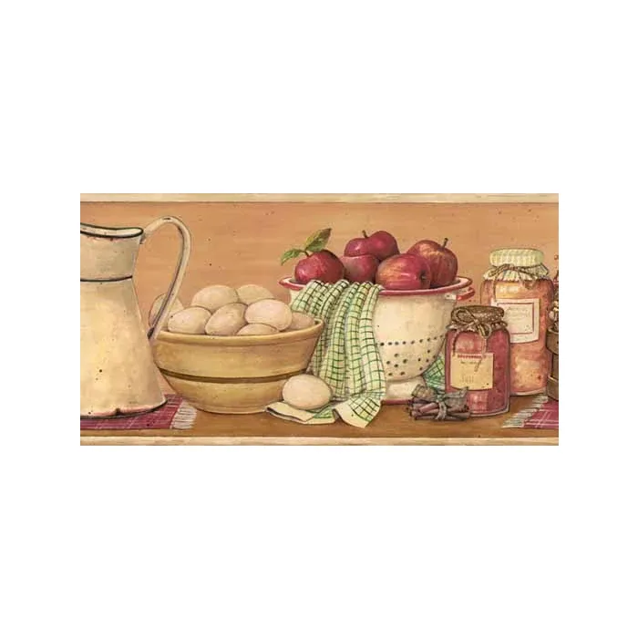 Kitchen Shelf Tan Wallpaper Border