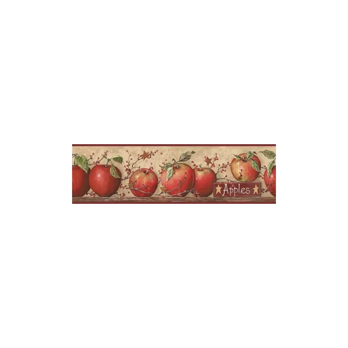 Country Apple with Pip Berries Wall Paper Border