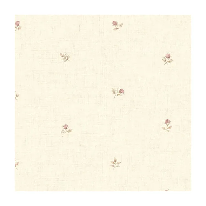 Rose Buds Wallpaper Pink, Beige, Cream, Green Norwall Wallcovering CG28854