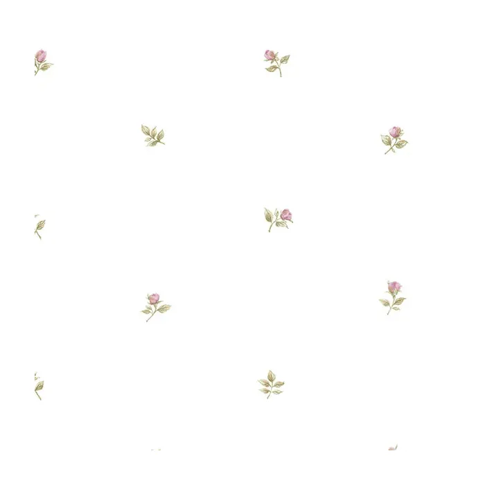 Rose Buds Wallpaper Pink, Ochre, Green Norwall Wallcovering CG28872