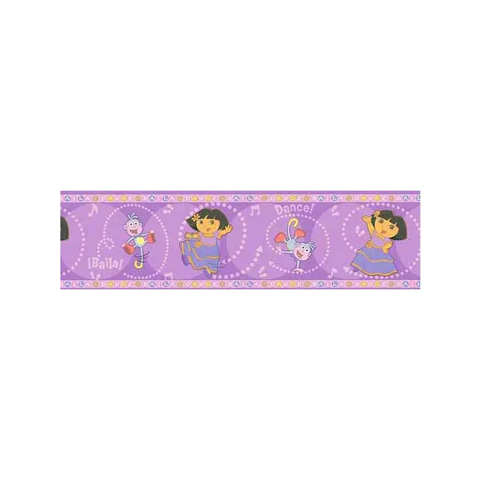 Pink Dora Dancing Wallpaper Border