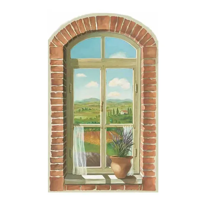 Brick Window Walll Mural