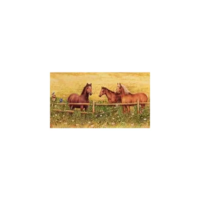 Horses at Fence Wall Mural