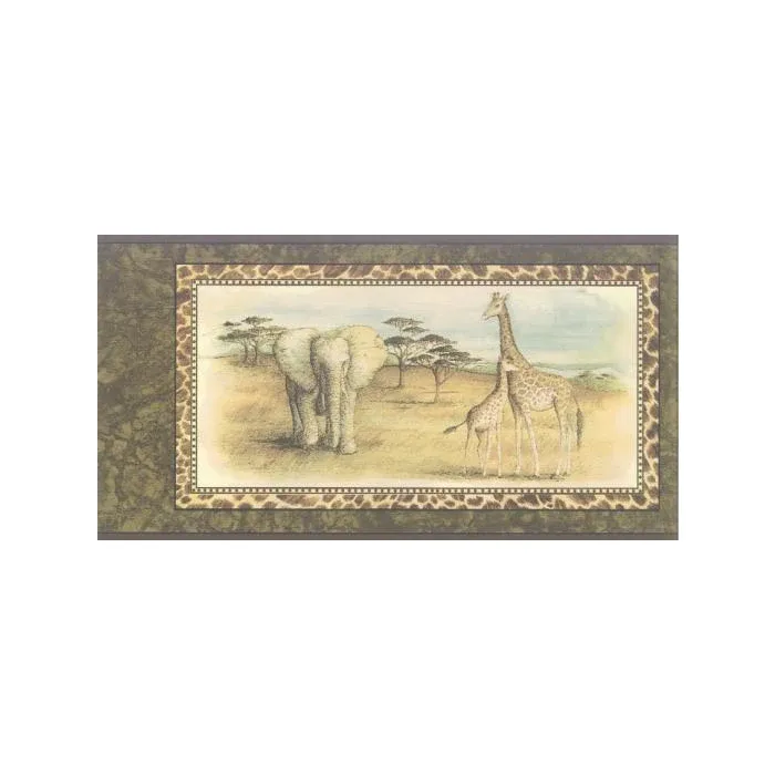 Brown African Safari Wallpaper Border