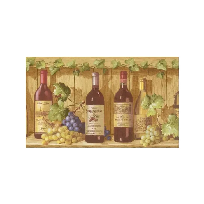 Imperial Wine Bottle Wallpaper Border