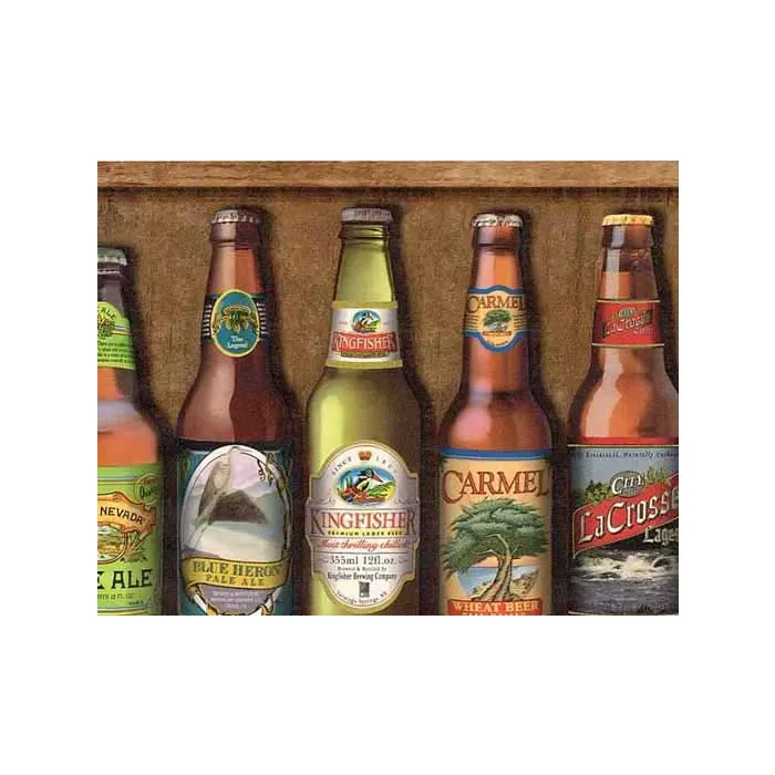 Beer Bottles Wallpaper Border